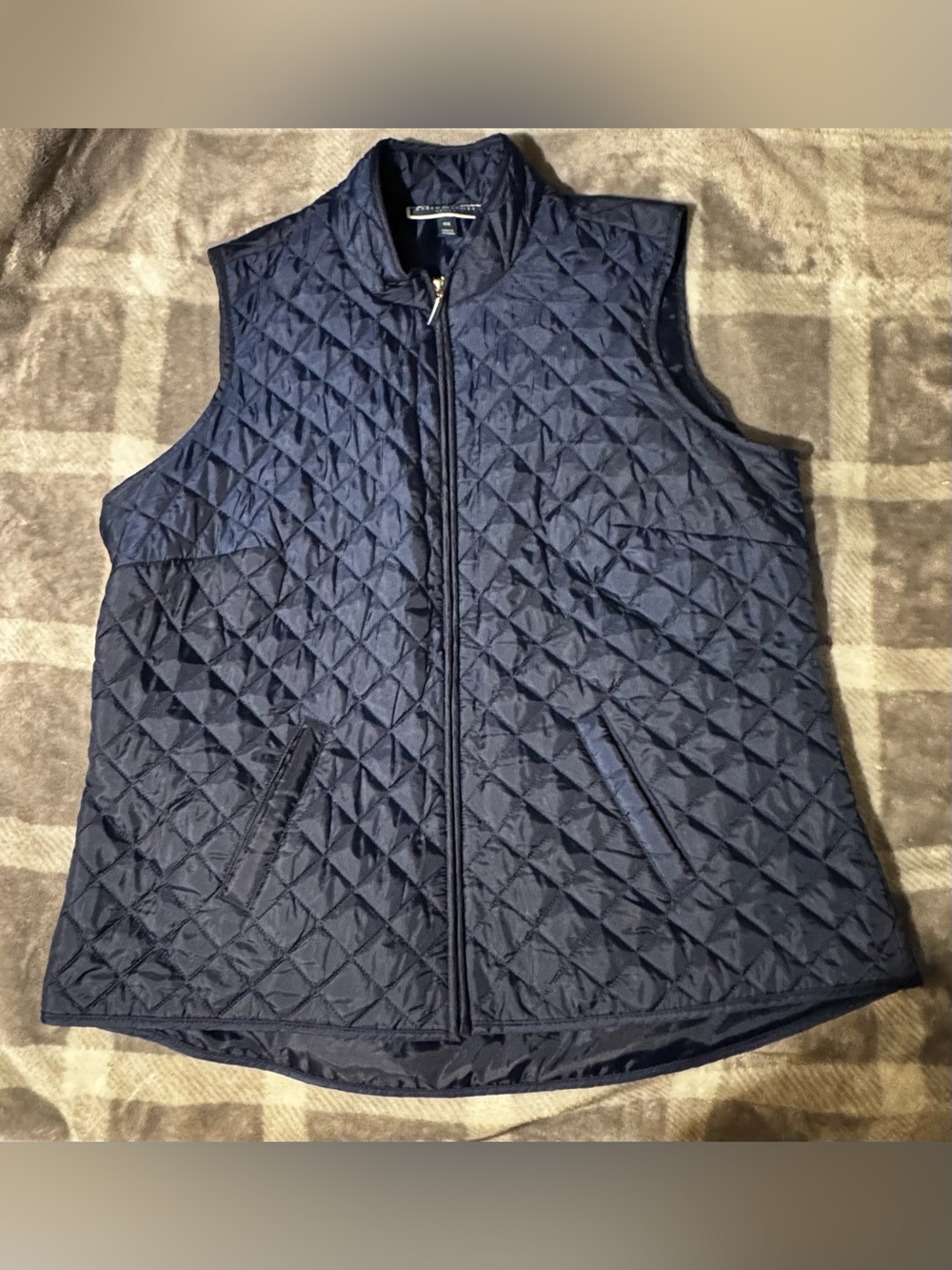 Karen Scott Quilted Navy Sleeveless Vest